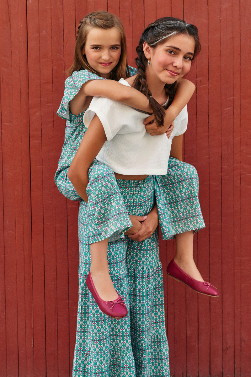 Mono volantes étnico verde