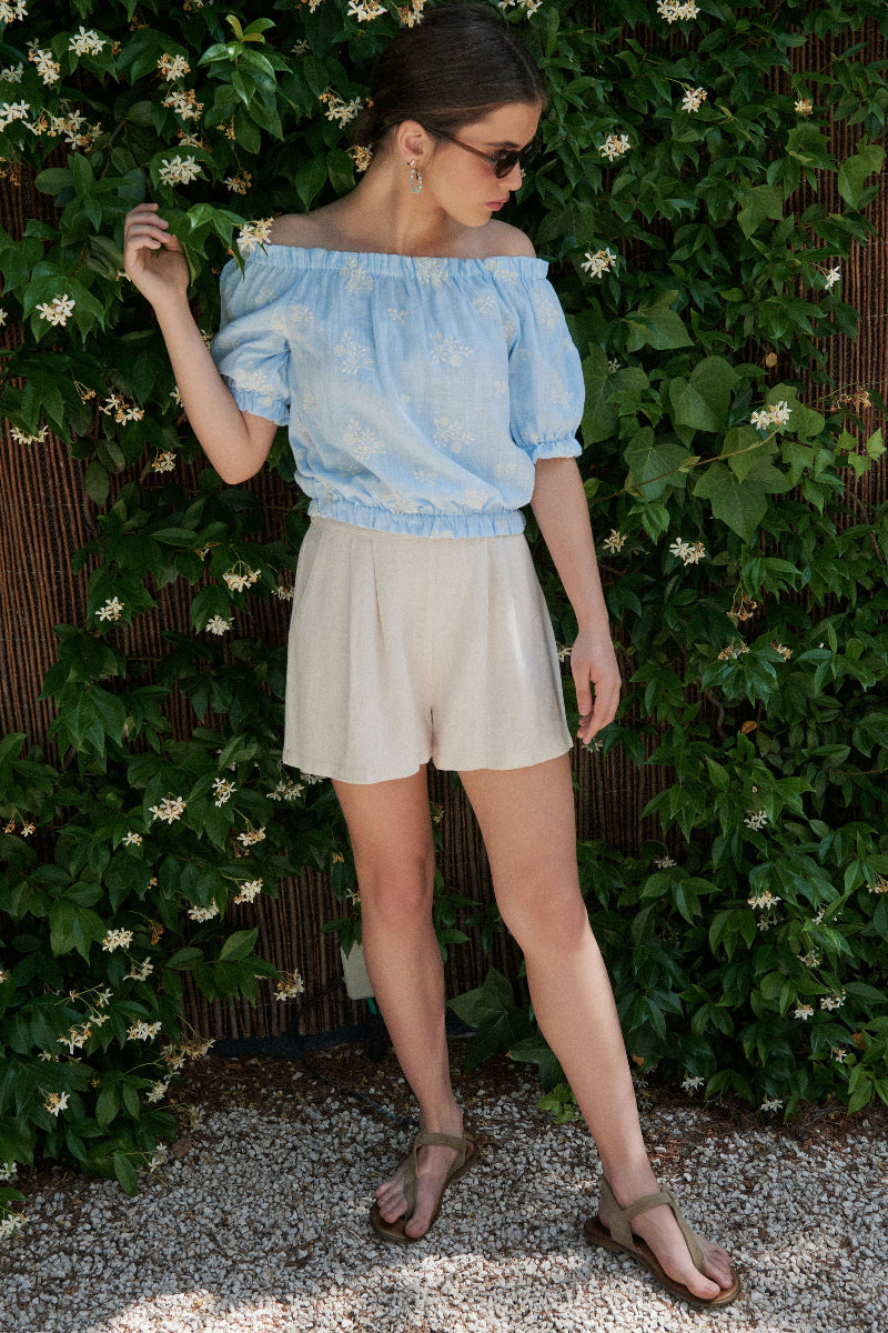 Pantalón corto marfil