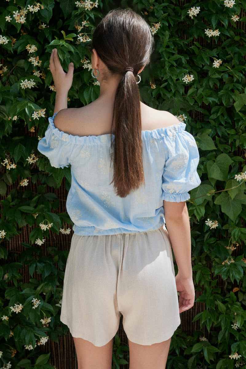 Pantalón corto marfil