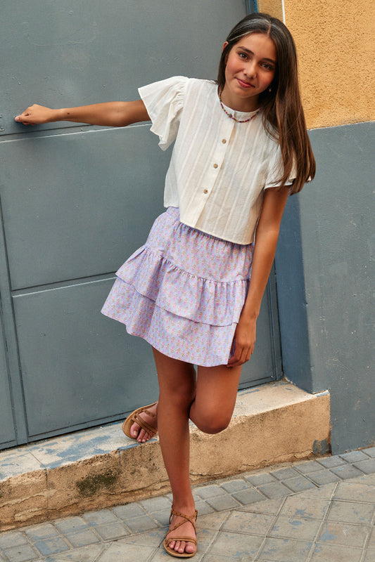 Blusa alitas encaje marfil