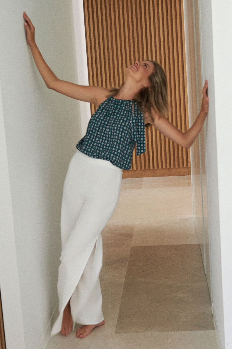 Pantalón aberturas blanco