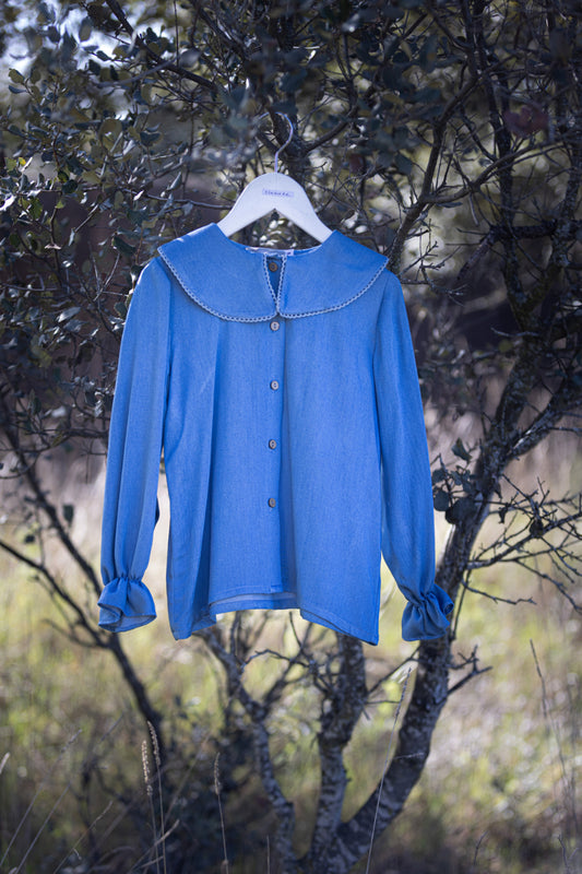 BLU02 Blusa cuello denim