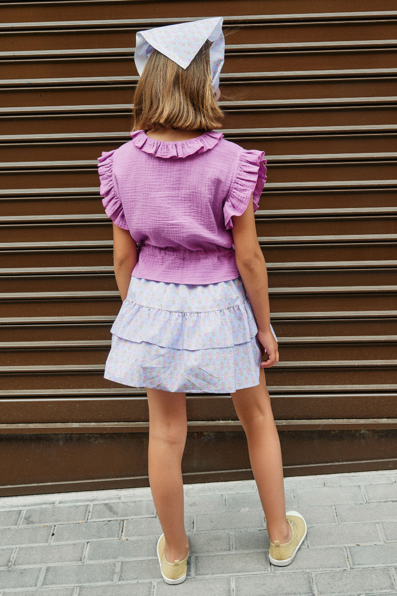 Blusa abotonada lila