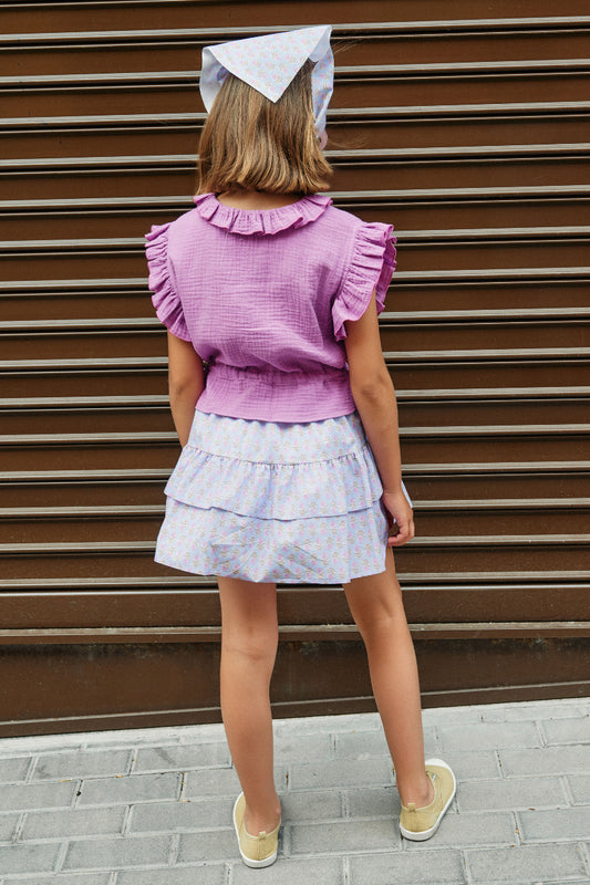 Blusa abotonada lila