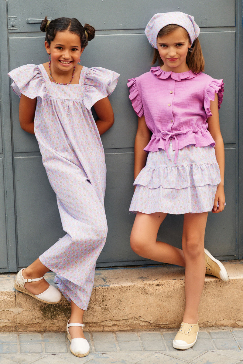 Blusa abotonada lila